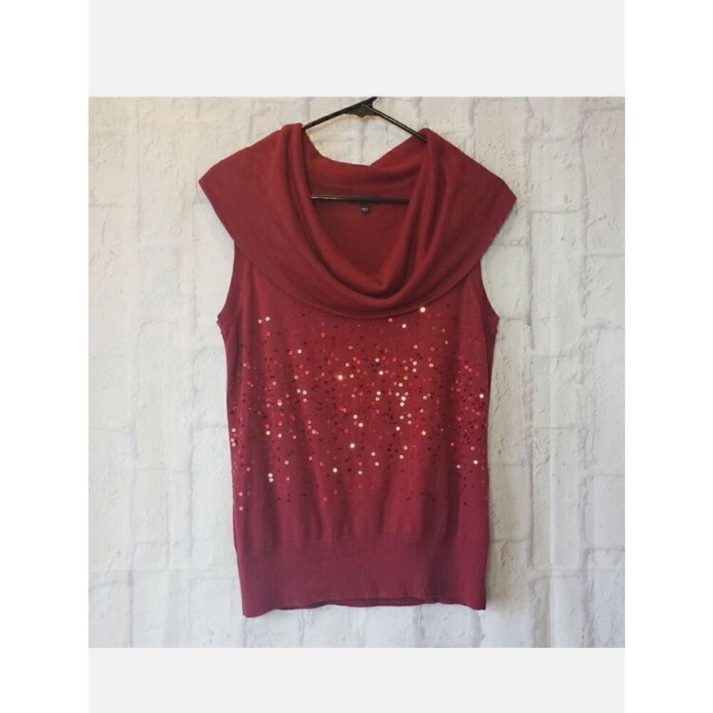 APT. 9 Sleeveless Cowlneck Sequin Sweater